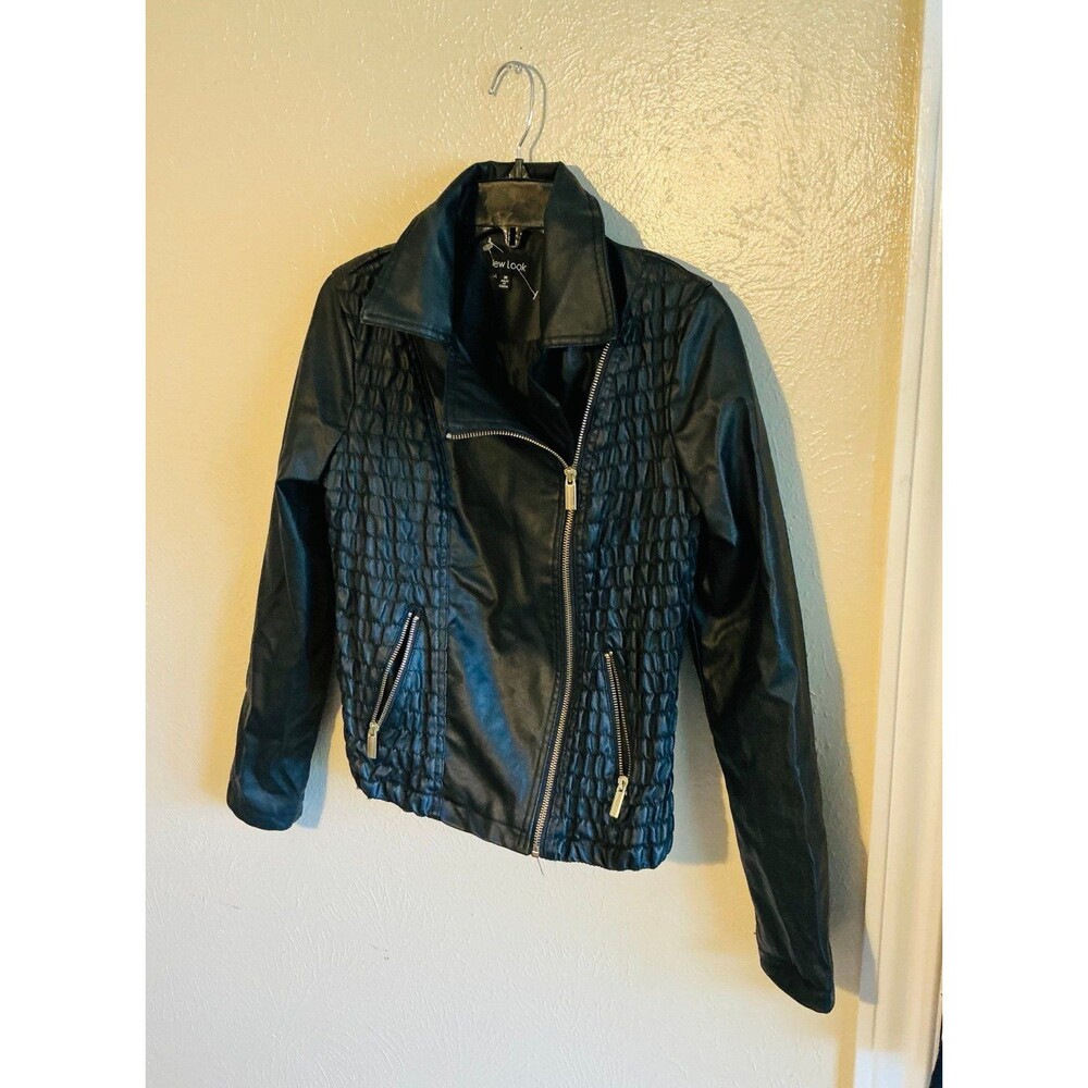 Women’s Size M “New Look” Faux Leather Motorcycle Jacket in Jet Black